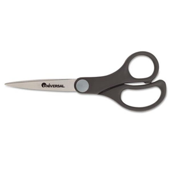 Universal Universal 92008 Economy Scissors- 7&quot; Length- Straight Handle- Stainless Steel- Black 92008